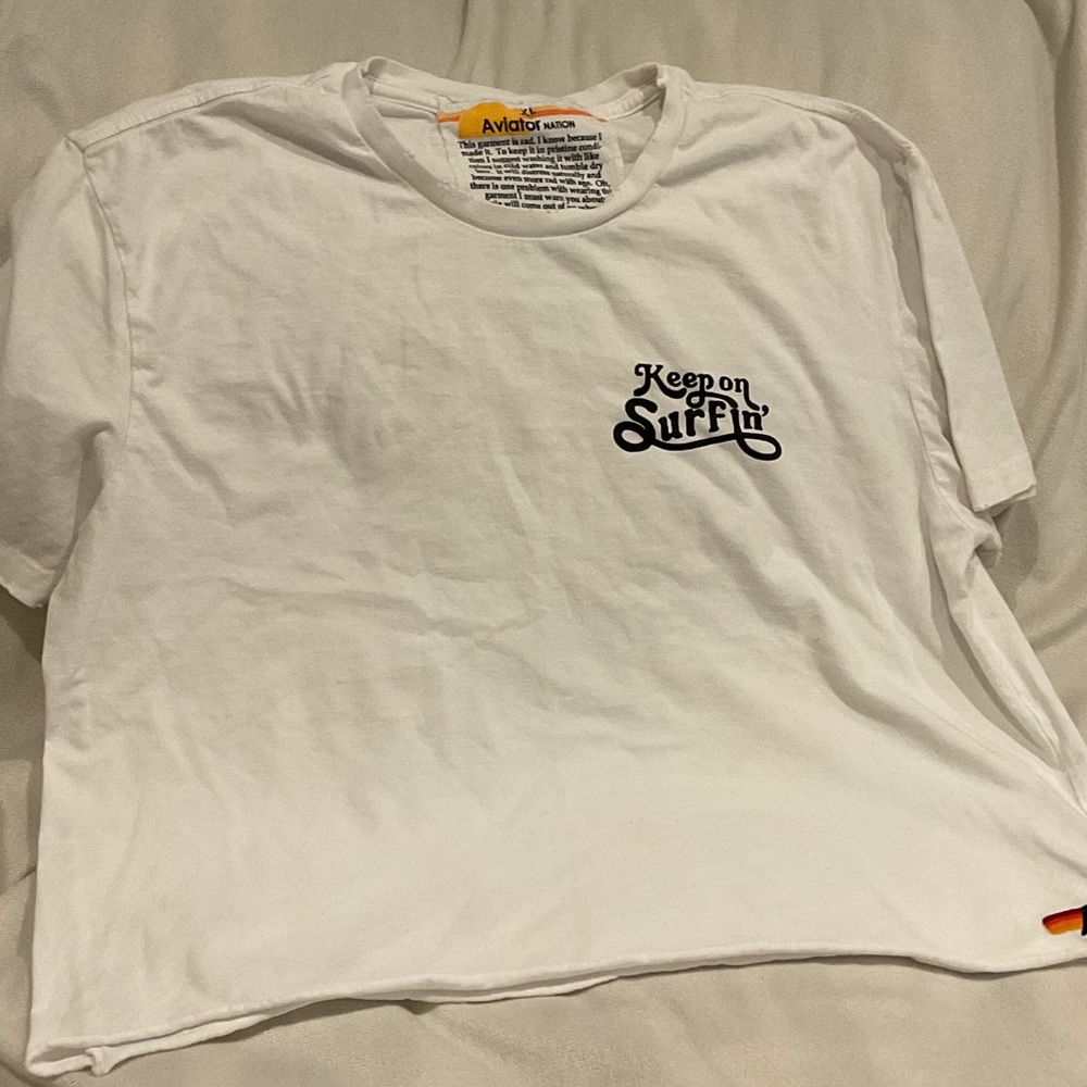 AVIATOR NATION White Graphic Tee